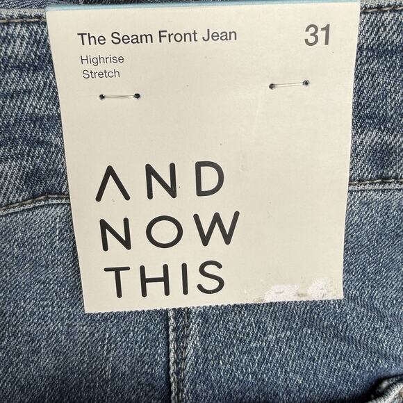 And Now This The Seam Front Wide Leg NEW Jeans Sz 31 Womens M Wash Super Cool - Picture 6 of 9
